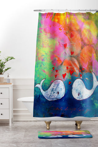 Sophia Buddenhagen I Whale Always Love You Shower Curtain And Mat