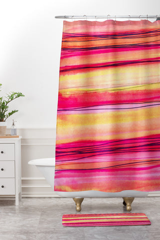 Sophia Buddenhagen Mayaro Sunset Shower Curtain And Mat