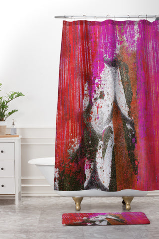 Sophia Buddenhagen Pink Shower Curtain And Mat