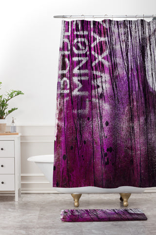 Sophia Buddenhagen Purple 1 Shower Curtain And Mat