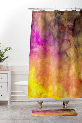 Sophia Buddenhagen Purple Abyss Shower Curtain And Mat