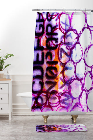 Sophia Buddenhagen Purple Circles Shower Curtain And Mat