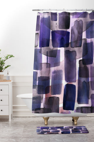 Sophia Buddenhagen Purple Dawn Shower Curtain And Mat