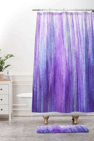 Sophia Buddenhagen Purple Stream Shower Curtain And Mat