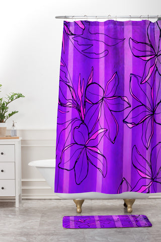 Sophia Buddenhagen Radiant Plumeria Shower Curtain And Mat