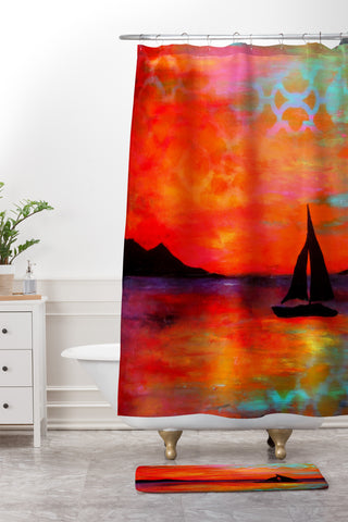 Sophia Buddenhagen Sail Away With Me Shower Curtain And Mat