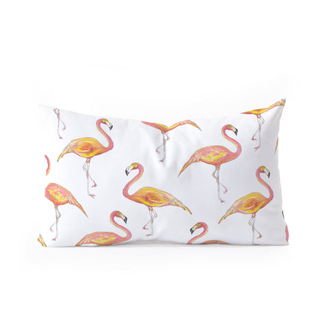 Sophia Buddenhagen The Pink Flamingos Oblong Throw Pillow