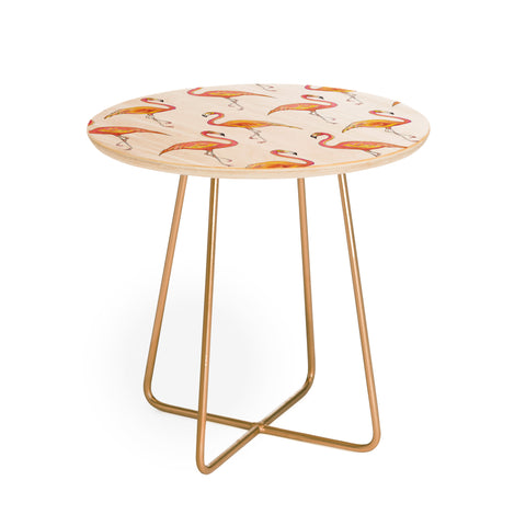 Sophia Buddenhagen The Pink Flamingos Round Side Table