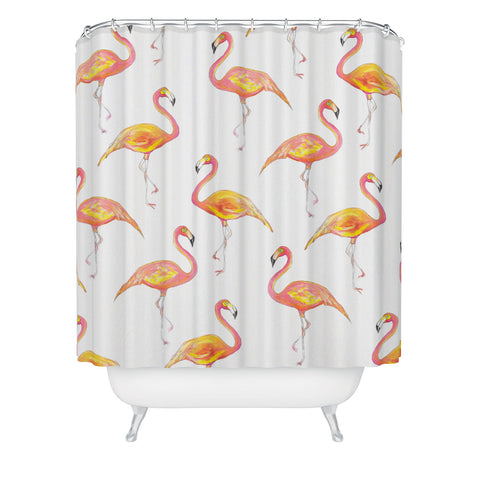 Sophia Buddenhagen The Pink Flamingos Shower Curtain