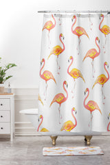 Sophia Buddenhagen The Pink Flamingos Shower Curtain And Mat