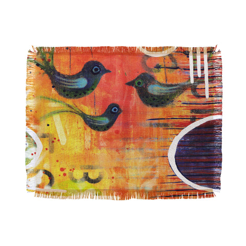 Sophia Buddenhagen Three Birds Throw Blanket