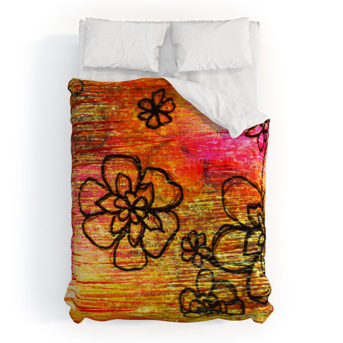 Sophia Buddenhagen Yellow Flowers Duvet Cover
