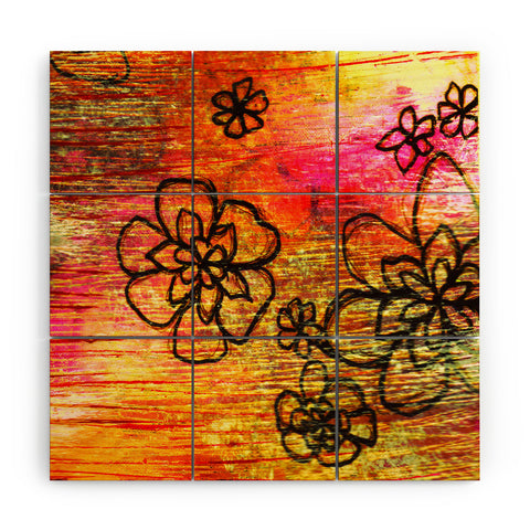Sophia Buddenhagen Yellow Flowers Wood Wall Mural