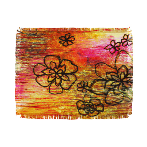 Sophia Buddenhagen Yellow Flowers Throw Blanket