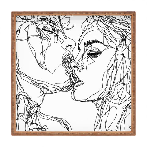 Sophie Schultz Kiss more often BW Square Tray