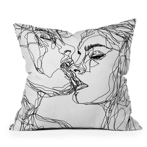 Sophie Schultz Kiss more often BW Throw Pillow