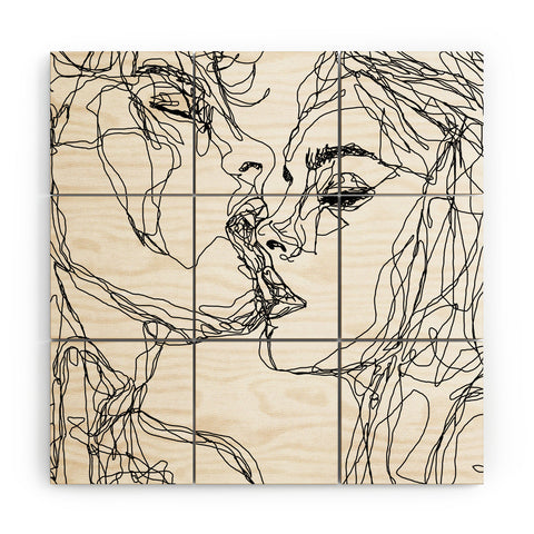 Sophie Schultz Kiss more often BW Wood Wall Mural