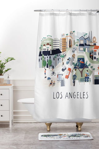 sophiequi Los Angeles I Shower Curtain And Mat