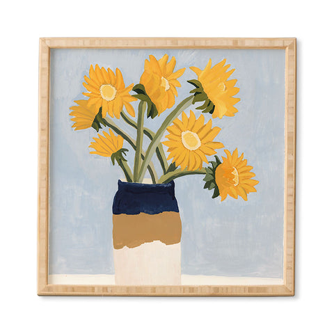 sophiequi Vase with Sunflowers Framed Wall Art