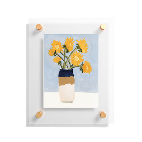 sophiequi Vase with Sunflowers Floating Acrylic Print