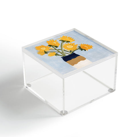 sophiequi Vase with Sunflowers Acrylic Box