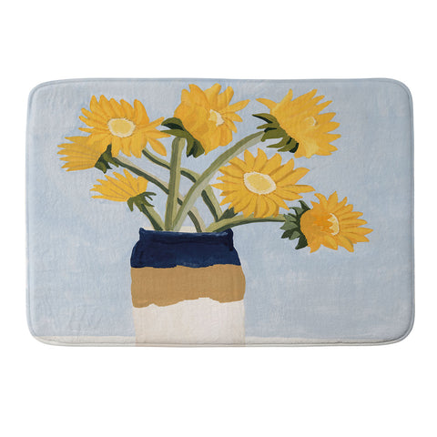 sophiequi Vase with Sunflowers Memory Foam Bath Mat