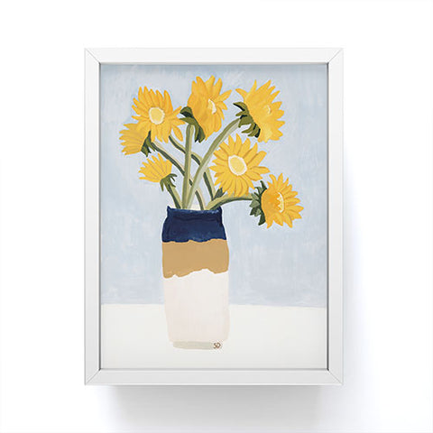 sophiequi Vase with Sunflowers Framed Mini Art Print