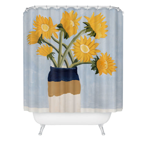 sophiequi Vase with Sunflowers Shower Curtain