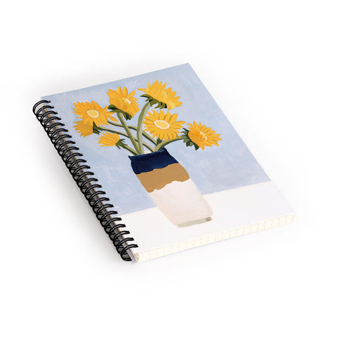 sophiequi Vase with Sunflowers Spiral Notebook
