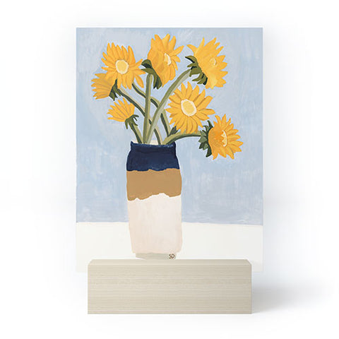 sophiequi Vase with Sunflowers Mini Art Print
