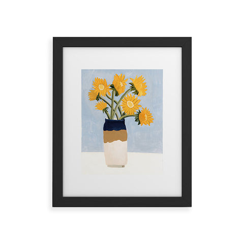 sophiequi Vase with Sunflowers Framed Art Print