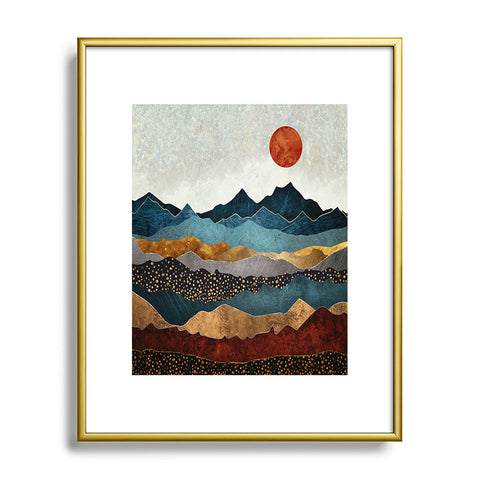SpaceFrogDesigns Amber Dusk Metal Framed Art Print