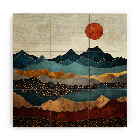 SpaceFrogDesigns Amber Dusk Wood Wall Mural