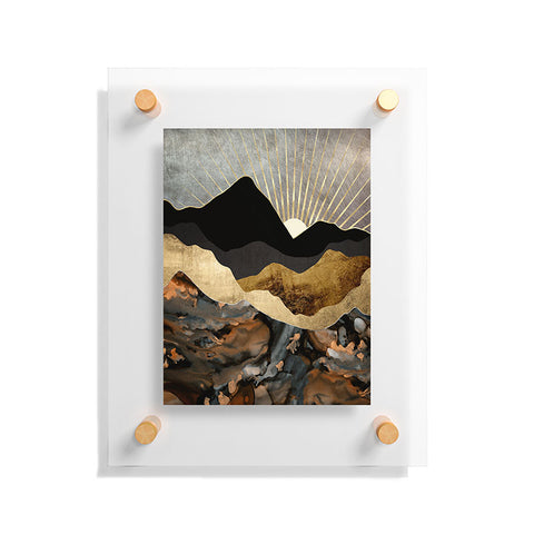SpaceFrogDesigns Copper and Gold Mountains Floating Acrylic Print