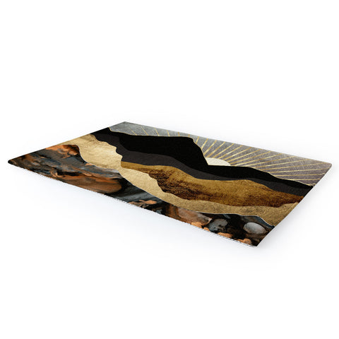 SpaceFrogDesigns Copper and Gold Mountains Area Rug