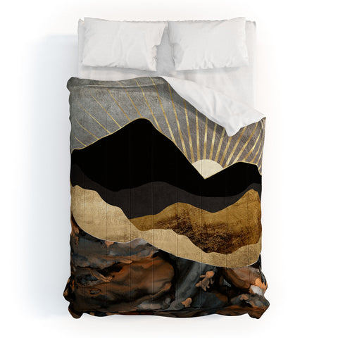 SpaceFrogDesigns Copper and Gold Mountains Comforter