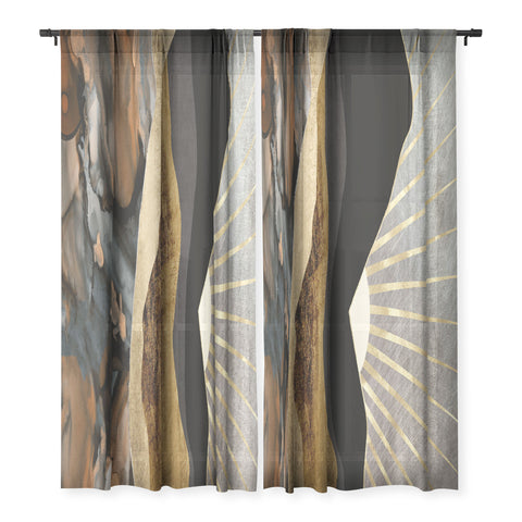 SpaceFrogDesigns Copper and Gold Mountains Sheer Non Repeat