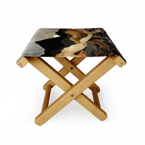 SpaceFrogDesigns Copper and Gold Mountains Folding Stool