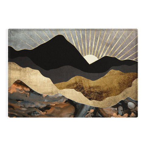 SpaceFrogDesigns Copper and Gold Mountains Outdoor Rug