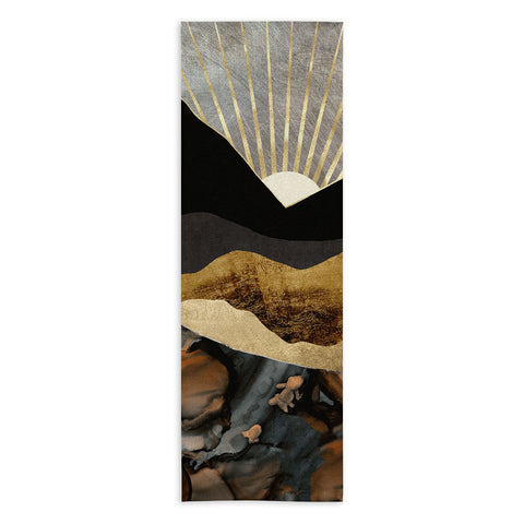 SpaceFrogDesigns Copper and Gold Mountains Yoga Towel
