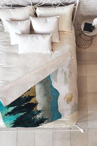 SpaceFrogDesigns Forest Mist Fleece Throw Blanket