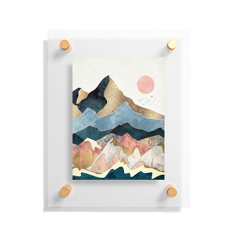 SpaceFrogDesigns Golden Peaks Floating Acrylic Print