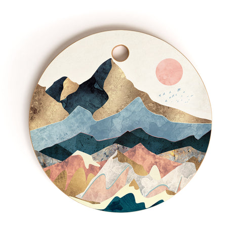 SpaceFrogDesigns Golden Peaks Cutting Board Round