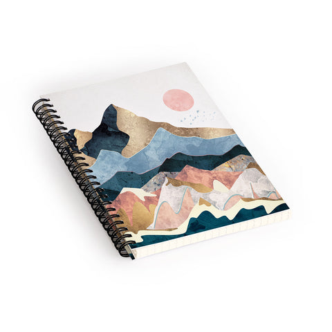 SpaceFrogDesigns Golden Peaks Spiral Notebook