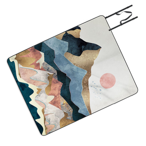 SpaceFrogDesigns Golden Peaks Picnic Blanket