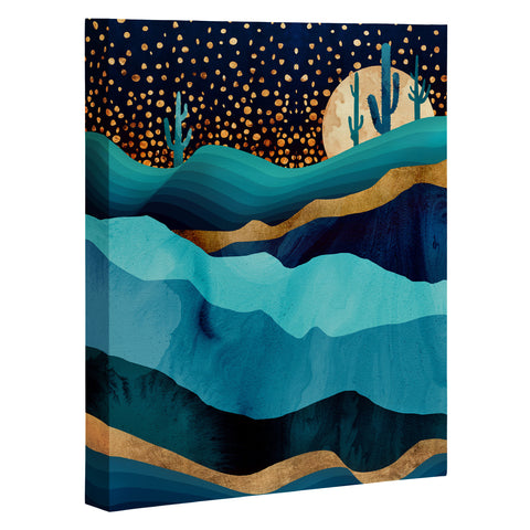 SpaceFrogDesigns Indigo Desert Night Art Canvas