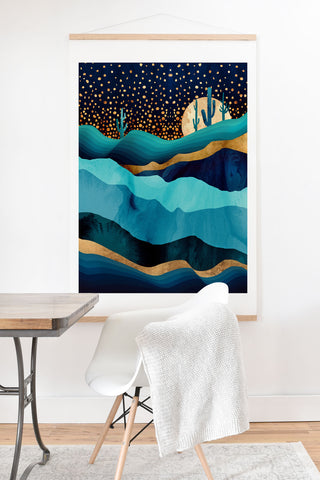 SpaceFrogDesigns Indigo Desert Night Art Print And Hanger