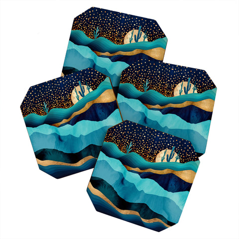 SpaceFrogDesigns Indigo Desert Night Coaster Set