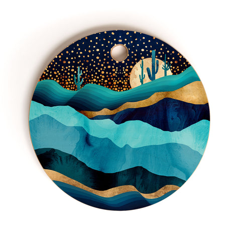 SpaceFrogDesigns Indigo Desert Night Cutting Board Round