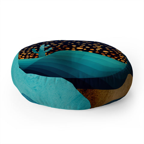 SpaceFrogDesigns Indigo Desert Night Floor Pillow Round